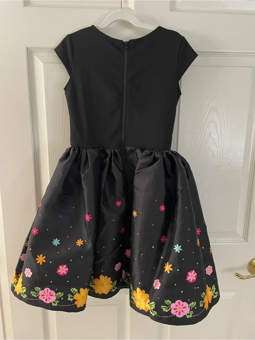 Girls H &M Black Dia de Los Muertos Skeleton Floral Dress